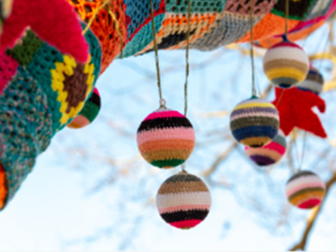 crocheted baubles stockport